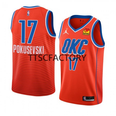 Maillot Basket Oklahoma City Thunder Aleksej Pokusevski 17 Nike 2022-23 Statement Edition Orange Swingman - Homme
